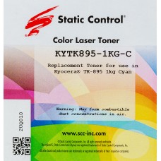 Тонер Static Control KYTK895-1KG-C голубой флакон 1000гр. для принтера Kyocera Mita FS C8020/C8025/C8520