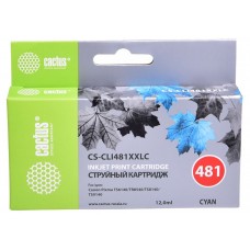Картридж струйный Cactus CS-CLI481XXLC голубой (12.2мл) для Canon Pixma TR7540/TR8540/TS6140/TS8140