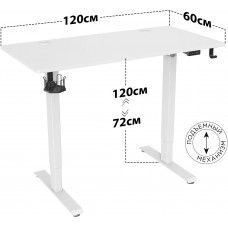 Стол для компьютера Cactus подъёмный столешница МДФ белый каркас белый (CS-ED-WWT)