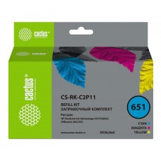Заправочный набор Cactus CS-RK-C2P11 №651 голубой/пурпурный/желтый 3x30мл для HP DJ 5575/5645
