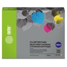 Картридж струйный Cactus CS-EPT907440 T9074 желтый (120мл) для Epson WorkForce WF-6090DW/WF-6590DWF Pro