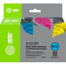 Картридж струйный Cactus CS-3YL78AE 912 пурпурный (5мл) для HP OfficeJet 8010/8012/8013/8014/8015/8020/8025