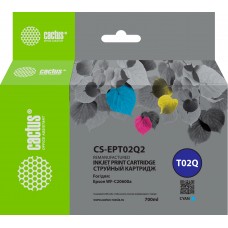 Картридж струйный Cactus CS-EPT02Q2 T02Q голуб.пигм. (660мл) для Epson WorkForce Enterprise WF-C20600D4TW