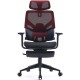 Кресло Cactus CS-CHR-MC01-RDBK красный сет./эко.кожа с подголов. крестов. пластик подст.для ног