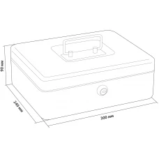 Ящик для денег без номинала Cactus CS-CB-004GY 90x300x240 серый сталь 1.967кг