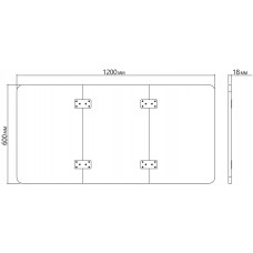 Столешница Cactus CS-TD3-CARB для столов 120x60x1.8см карбон