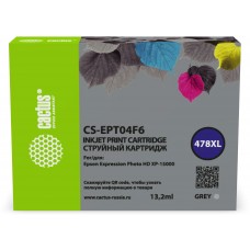 Картридж струйный Cactus CS-EPT04F6 478XL серый (13.2мл) для Epson Expression Photo HD XP-15000