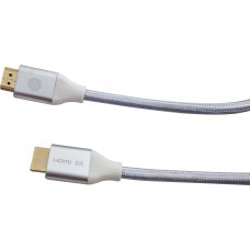 Кабель Cactus CS-HDMI.2.1-1_MAK HDMI (m)/HDMI (m) 1м. позолоч.конт. серебристый