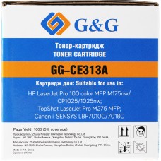 Картридж лазерный G&G GG-CE313A CE313A пурпурный (1000стр.) для HP LaserJet Pro MFP M175nw/CP1025/1025nw/M275 MFP Canon