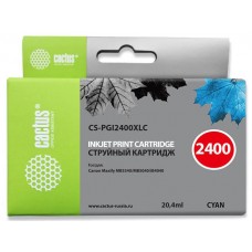 Картридж струйный Cactus CS-PGI2400XLC PGI-2400XLC голуб.пигм. (20.4мл) для Canon MAXIFY iB4040/ МВ5040/ МВ5340