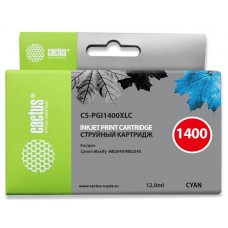 Картридж струйный Cactus CS-PGI1400XLC PGI-1400 синий (12мл) для Canon MB2050/MB2350/MB2040/MB2340