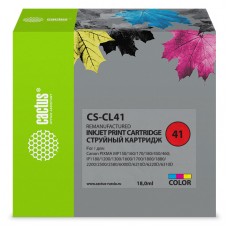 Картридж струйный Cactus CS-CL41 CL-41 голубой/пурпурный/желтый (18мл) для Canon Pixma MP150/MP160/MP170/MP180/MP210/MP220/MP450/MP460/MP470/iP1200/iP1300/iP1600/iP1700/iP1800/iP190