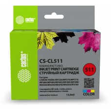 Картридж струйный Cactus CS-CL511 CL-511 многоцветный (12мл) для Canon MP240/MP250/MP260/MP270/MP480/MP490