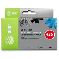 Картридж струйный Cactus CS-CLI426C CLI-426C голубой (8.4мл) для Canon Pixma MG5140/5240/6140/8140/MX884