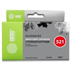 Картридж струйный Cactus CS-CLI521GY серый (8.4мл) для Canon Pixma MP980/MP990