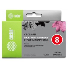 Картридж струйный Cactus CS-CLI8PM светло-пурпурный (12мл) для Canon Pixma iP6600/iP6600d/iP6700/iP6700d/MP960/MP970/PRO 9000