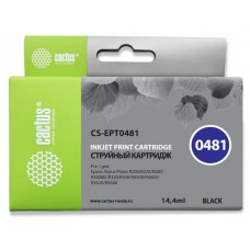 Картридж струйный Cactus CS-EPT0481 T0481 черный (16мл) для Epson Stylus Photo R200/R220/R300/R320/R340/RX500/RX600/RX620/RX640