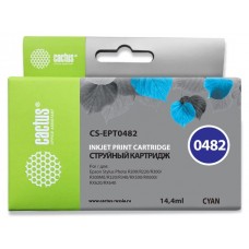 Картридж струйный Cactus CS-EPT0482 T0482 голубой (14.4мл) для Epson Stylus Photo R200/R220/R300/R320/R340/RX500/RX600/RX620/RX640