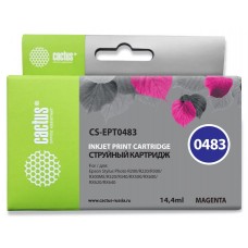 Картридж струйный Cactus CS-EPT0483 T0483 пурпурный (14.4мл) для Epson Stylus Photo R200/R220/R300/R320/R340/RX500/RX600/RX620/RX640