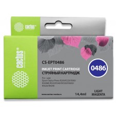 Картридж струйный Cactus CS-EPT0486 T0486 светло-пурпурный (14.4мл) для Epson Stylus Photo R200/R220/R300/R320/R340/RX500/RX600/RX620/RX640