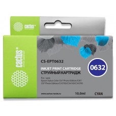 Картридж струйный Cactus CS-EPT0632 T0632 голубой (10мл) для Epson Stylus C67/C87/CX3700/CX4100/CX4700