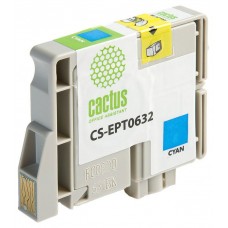Картридж струйный Cactus CS-EPT0632 T0632 голубой (10мл) для Epson Stylus C67/C87/CX3700/CX4100/CX4700