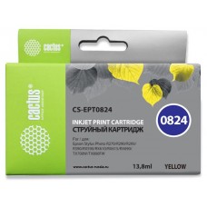 Картридж струйный Cactus CS-EPT0824 T0824 желтый (13.8мл) для Epson Stylus Photo R270/290/RX590