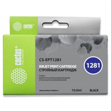 Картридж струйный Cactus CS-EPT1281 T1281 черный (10мл) для Epson Stylus S22/S125/SX420/SX425/Office BX305