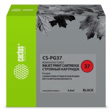 Картридж струйный Cactus CS-PG37 PG-37 черный (9мл) для Canon Pixma iP1800/iP1900/iP2500/iP2600/MP140/MP190/MP210/MP220/MP470/MX300/MX310