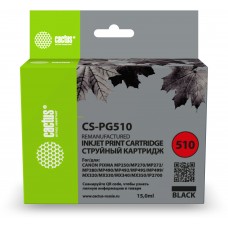 Картридж струйный Cactus CS-PG510 PG-510 черный (15мл) для Canon Pixma MP240/MP250/MP260/MP270/MP480/MP490/MP492/MX320/MX330