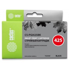 Картридж струйный Cactus CS-PGI425BK PGI-425BK черный пигментный (16мл) для Canon Pixma iP4840/MG5140/5240/6140/8140/MX884