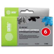 Картридж струйный Cactus CS-BCI6C голубой (12мл) для Canon S800/ S820/ S900/ S9000; i550/ i560/ i860/ i865/ i905D/ i950S/ i960x/ i965/ i990/ i9100/ i9950; JX500; MP750/ MP760; iP600D/ iP3000/ iP600D/ iP8500; BJC-8200 Photo