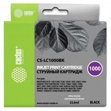 Картридж струйный Cactus CS-LC1000BK черный (22.6мл) для Brother DCP 130C/330С/MFC-240C/5460CN