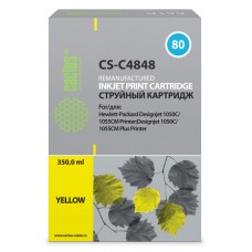 Картридж струйный Cactus CS-C4848 №80 желтый (400мл) для HP DJ 1050C/1055CM/1000