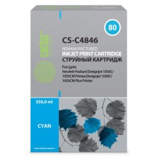 Картридж струйный Cactus CS-C4846 №80 голубой (400мл) для HP DJ 1050C/1055CM/1000
