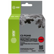 Картридж струйный Cactus CS-PG440 PG-440 черный (180стр.) для Canon Pixma MG2140/3140/2240/2245/3240/3540/3640/4140/4240/4250/MX374/375/394/434/454/474/514/524/534/TS5140