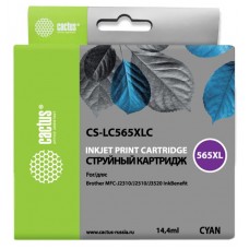 Картридж струйный Cactus CS-LC565XLC голубой (14.4мл) для Brother MFC-J2510