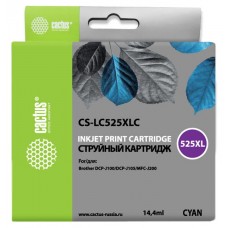 Картридж струйный Cactus CS-LC525XLC голубой (14.4мл) для Brother DCP-J100/J105/J200