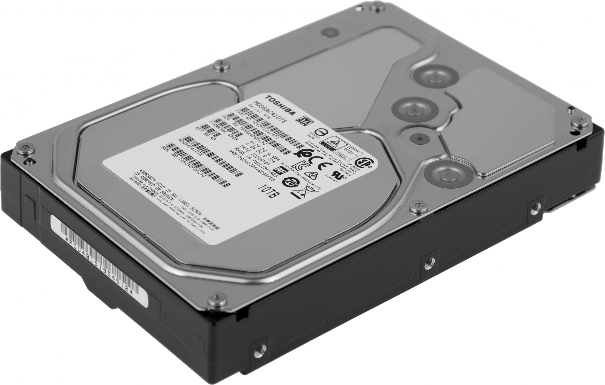 Жесткий диск Toshiba SATA-III 10TB MG06ACA10TE Server Enterprise Capacity 512E (7200rpm) 256Mb 3.5