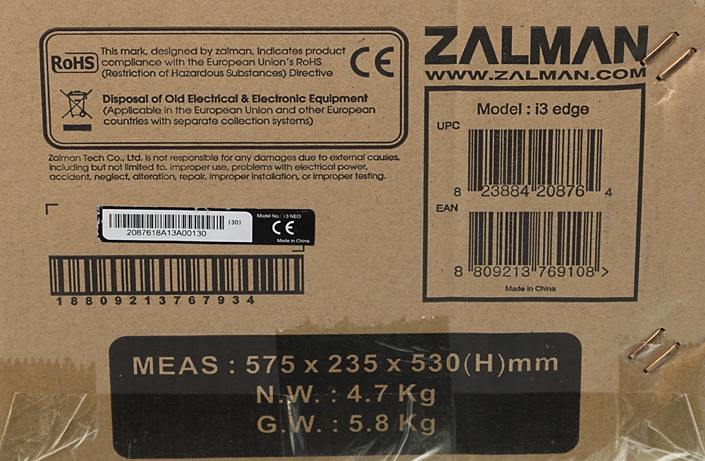 Корпус Zalman i3 edge черный без БП ATX 2x120mm 2xUSB2.0 1xUSB3.0 audio bott PSU