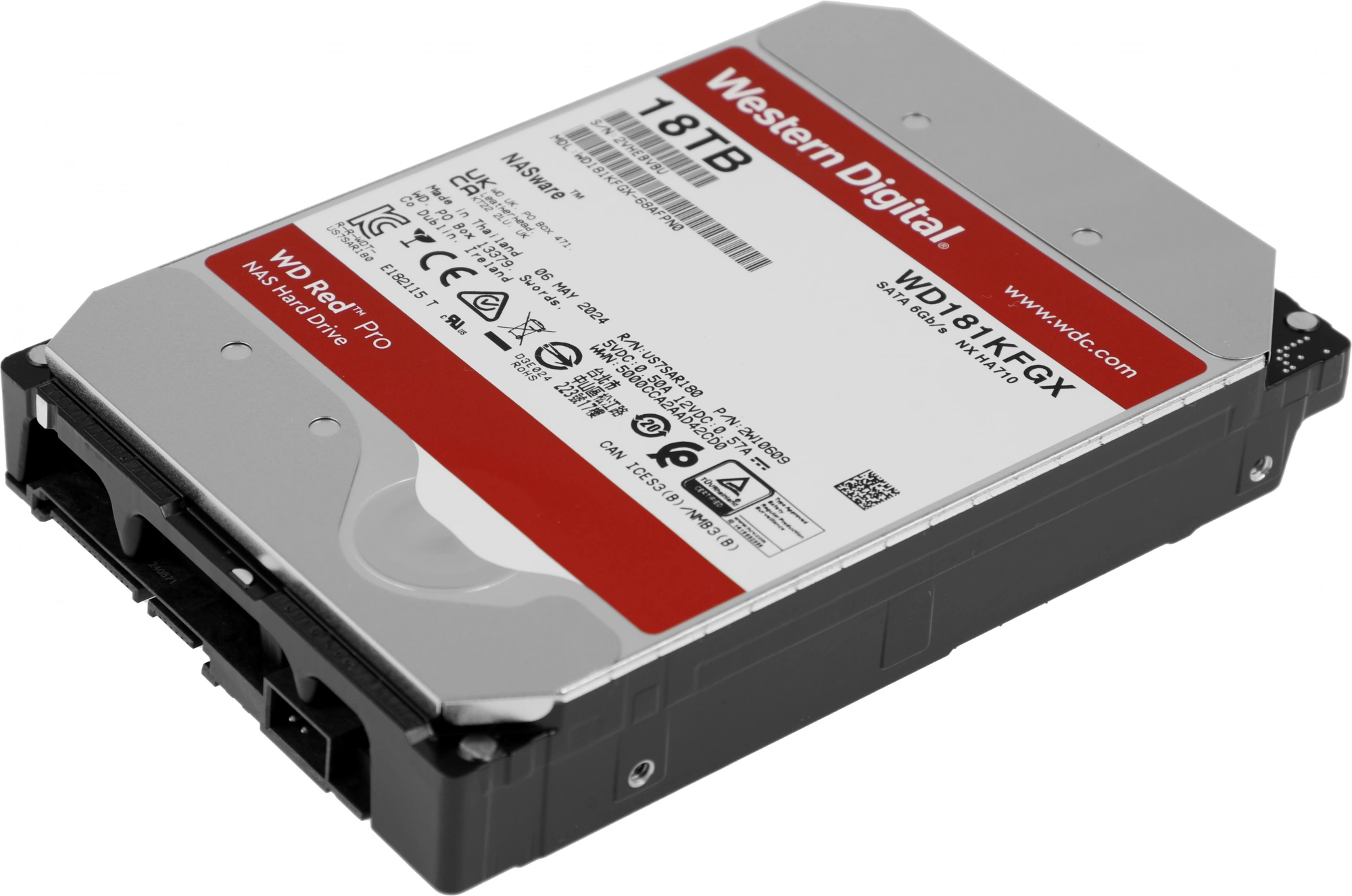 Жесткий диск WD SATA-III 18Tb WD181KFGX NAS Red Pro (7200rpm) 512Mb 3.5