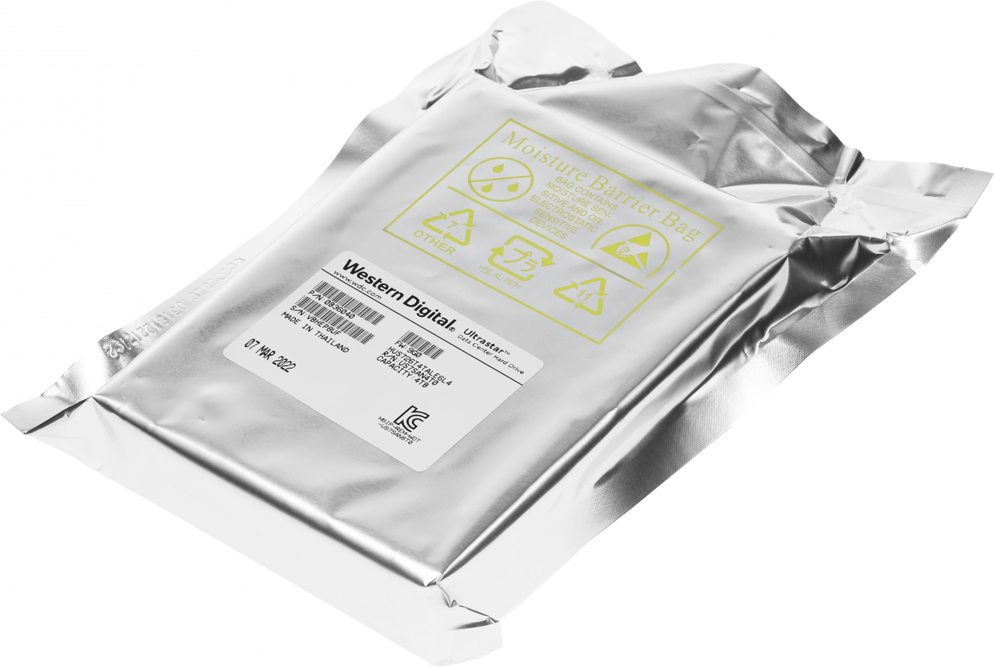 Жесткий диск WD SATA-III 4TB 0B36040 HUS726T4TALE6L4 Server Ultrastar DC HC310 512E (7200rpm) 256Mb 3.5