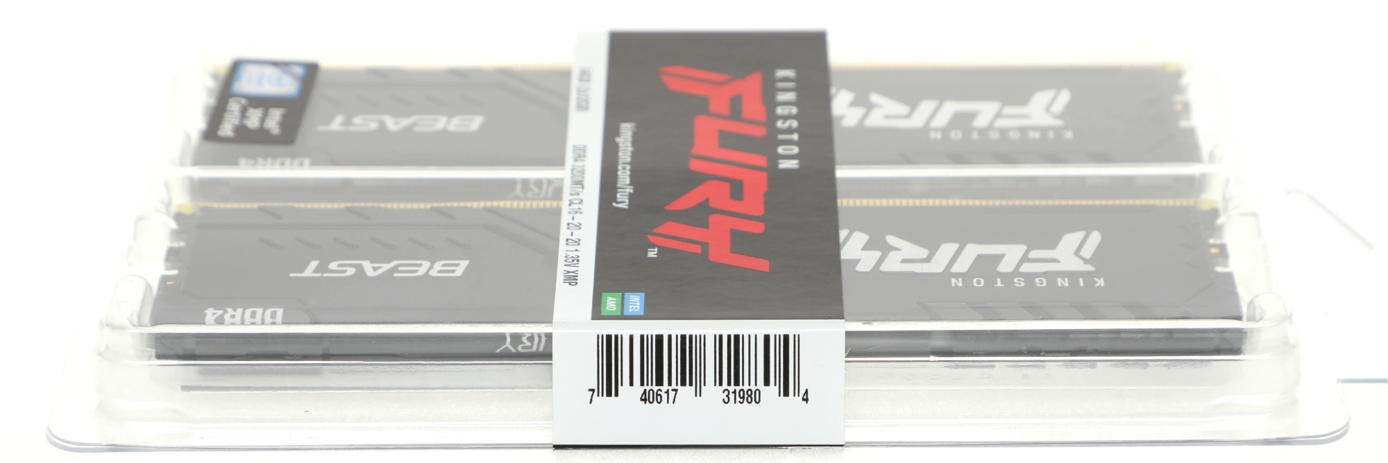 Память DDR4 2x32Gb 3200MHz Kingston KF432C16BBK2/64 Fury Beast Black RTL Gaming PC4-25600 CL16 DIMM 288-pin 1.35В dual rank с радиатором Ret
