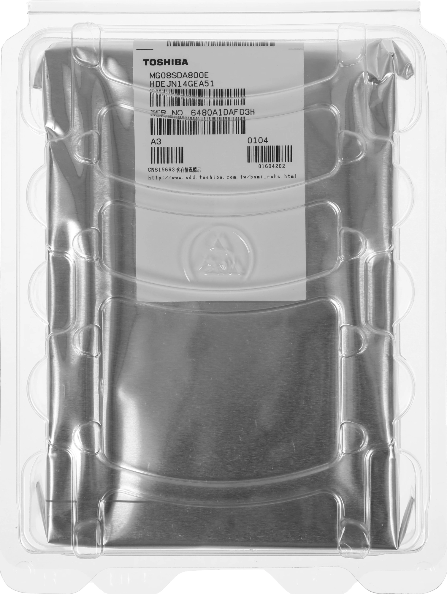 Жесткий диск Toshiba SAS 3.0 8Tb MG08SDA800E Enterprise Capacity (7200rpm) 256Mb 3.5