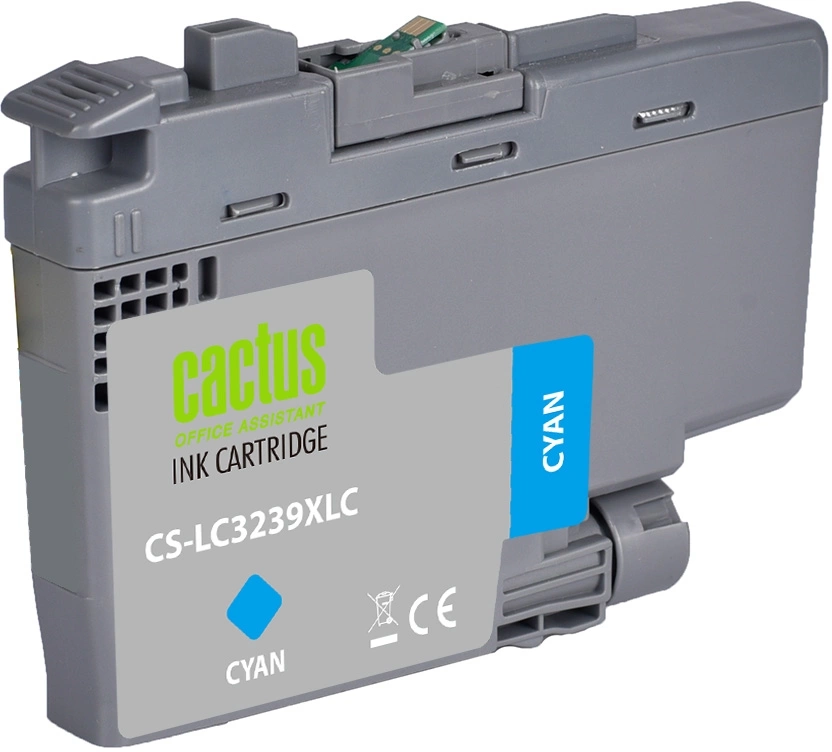 Картридж струйный Cactus CS-LC3239XLC голубой (52мл) для Brother HL-J6000DW/J6100DW
