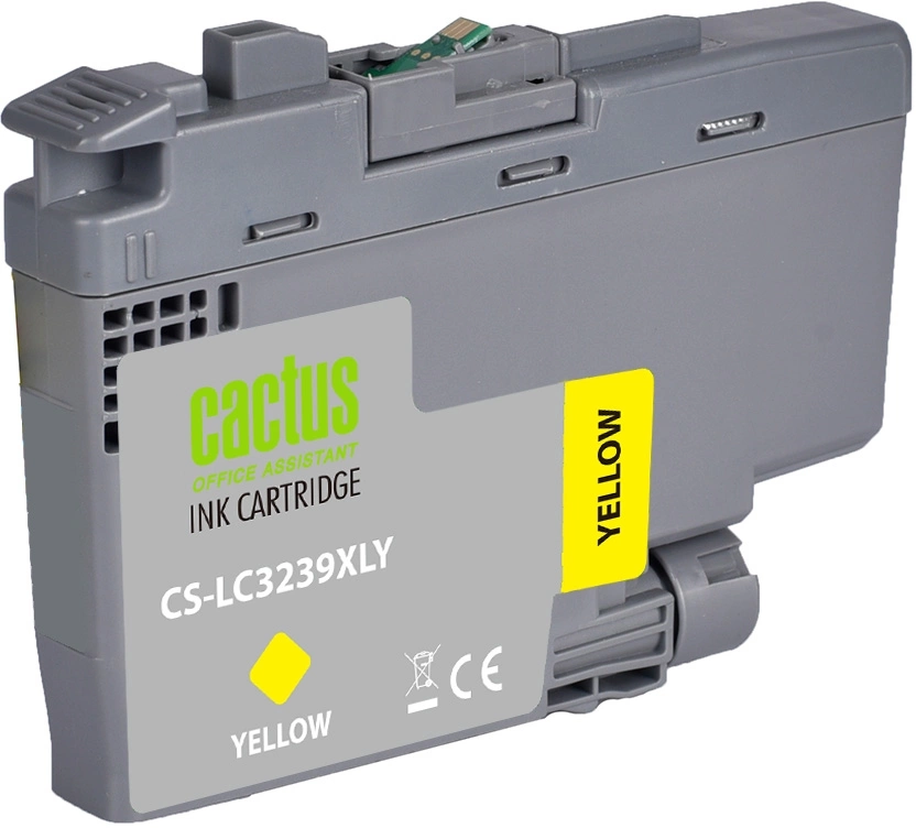 Картридж струйный Cactus CS-LC3239XLY желтый (52мл) для Brother HL-J6000DW/J6100DW