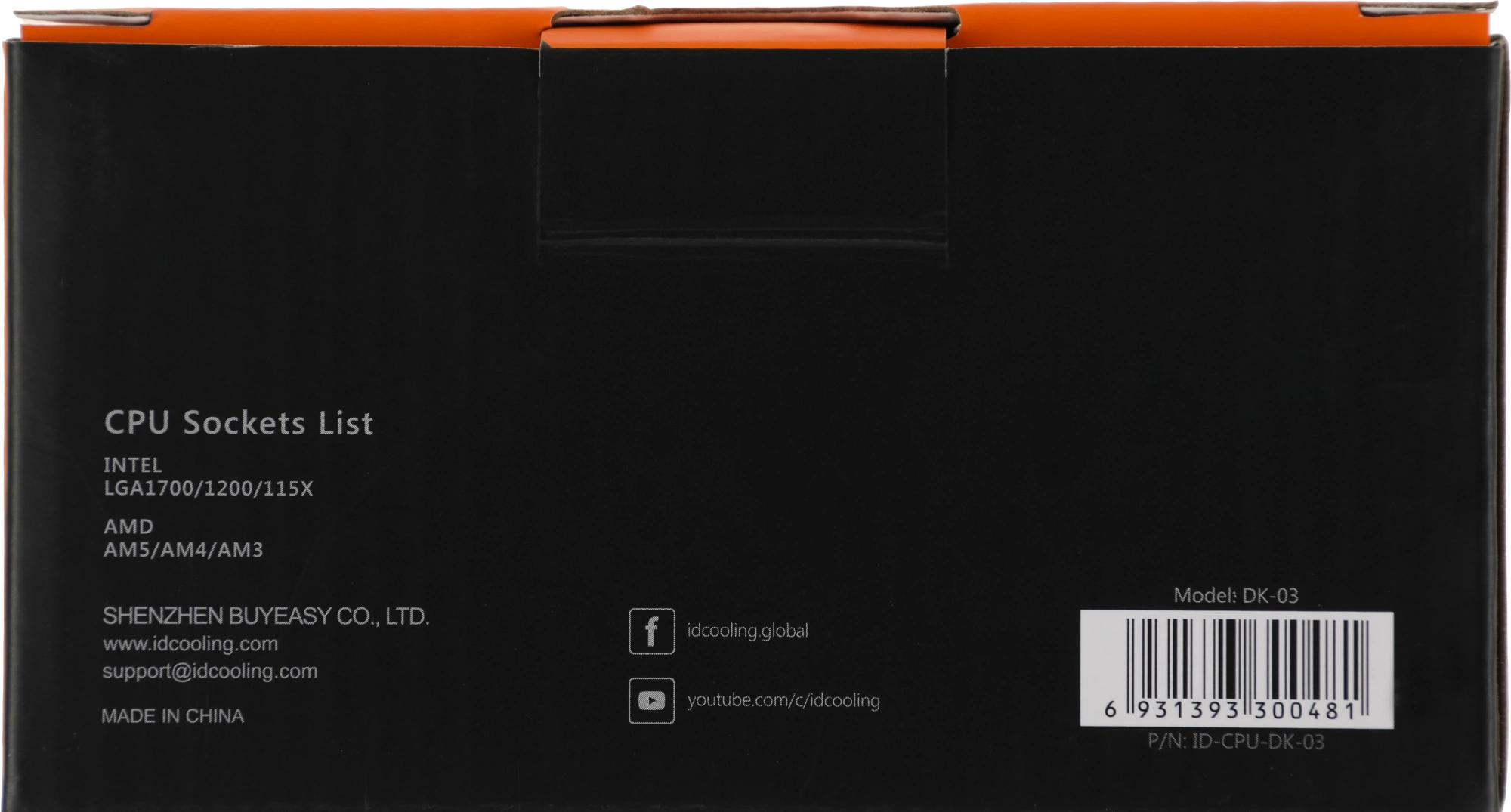 Устройство охлаждения(кулер) ID-Cooling DK-03 Soc-AM5/AM4/1200/1700/1851 черный 3-pin 26dB Al 100W 250gr Ret