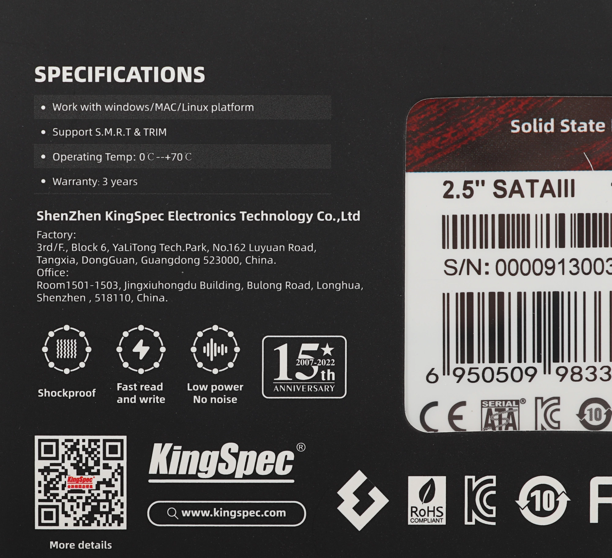 Накопитель SSD Kingspec SATA-III 1TB P3-1TB 2.5