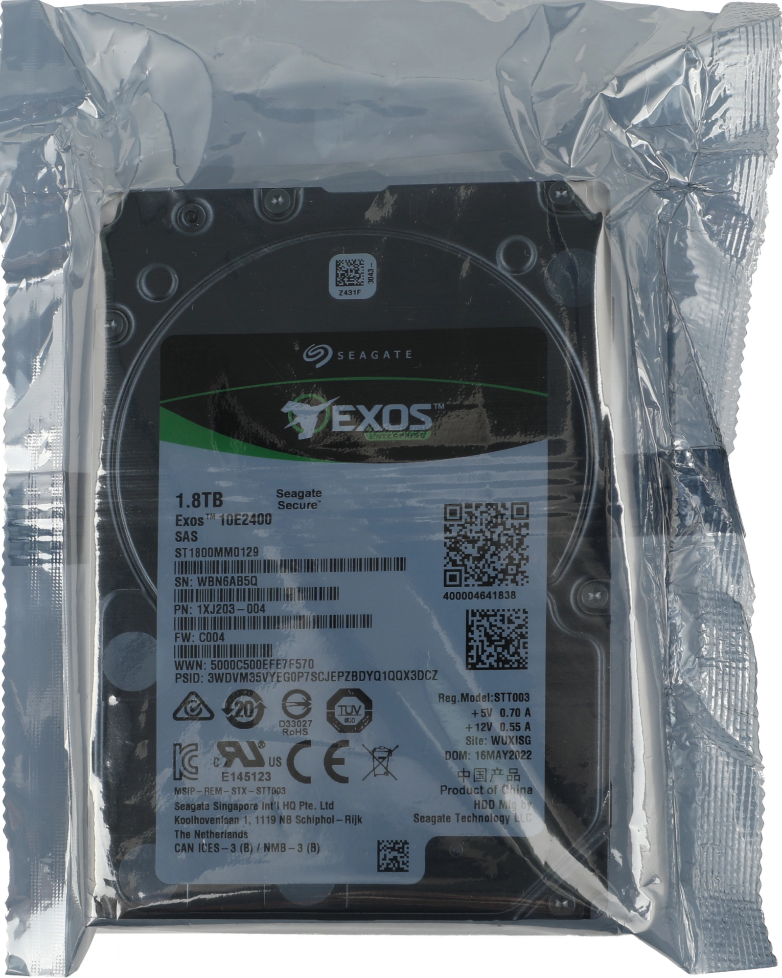 Жесткий диск Seagate SAS 3.0 1800GB ST1800MM0129 Exos 4KN (10000rpm) 256Mb 2.5