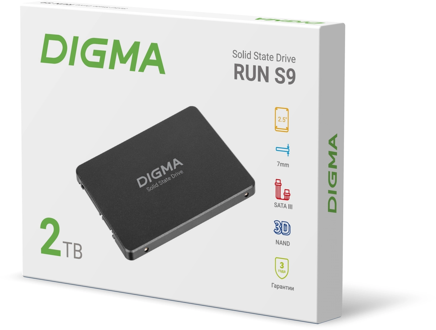 Накопитель SSD Digma SATA-III 2TB DGSR2002TS93T Run S9 2.5